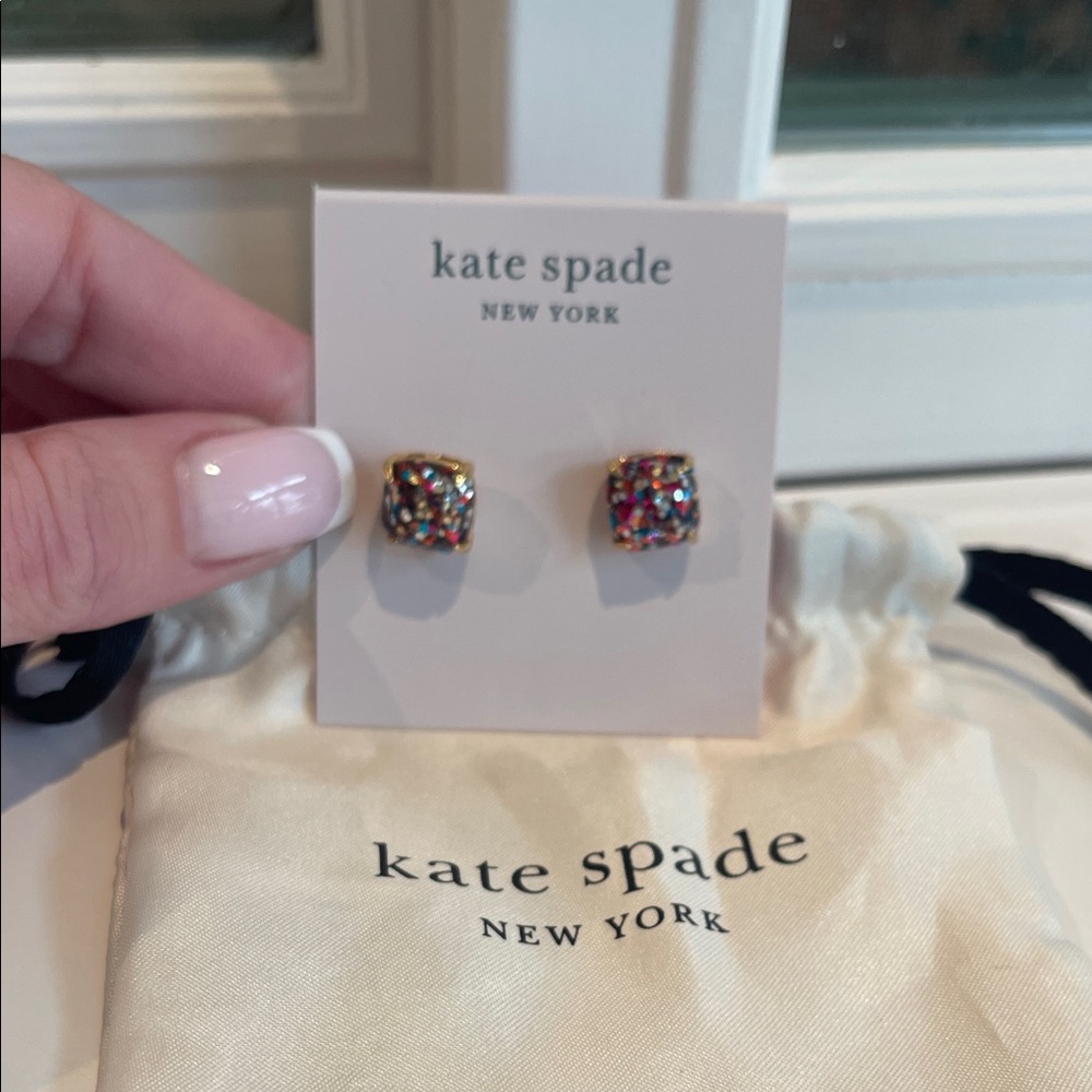 NWT Kate Spade Glittering Square Earrings